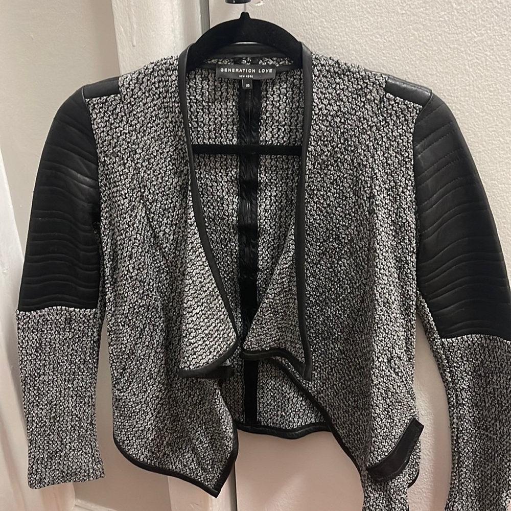 Generation Love Tweed Leather Blazer